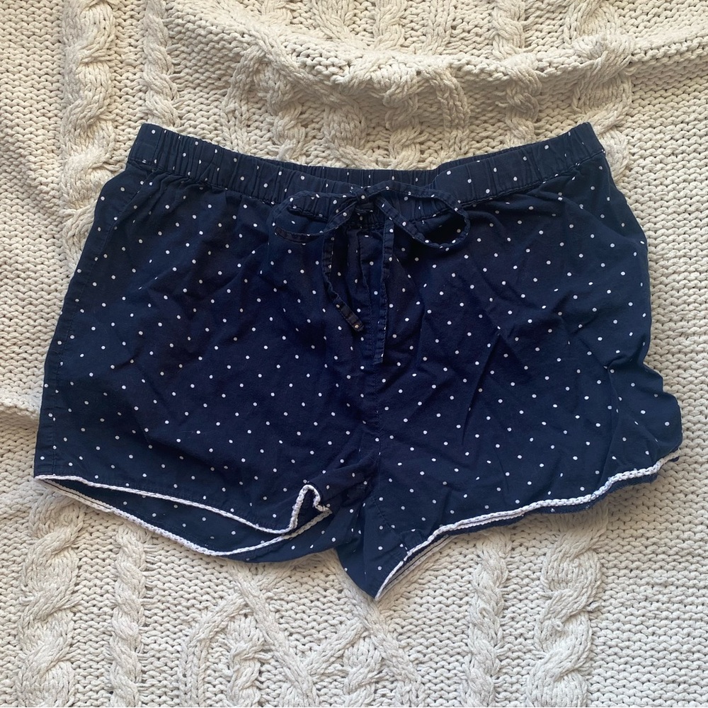 Artisan NY Navy and White Polka Dot Athletic Shorts